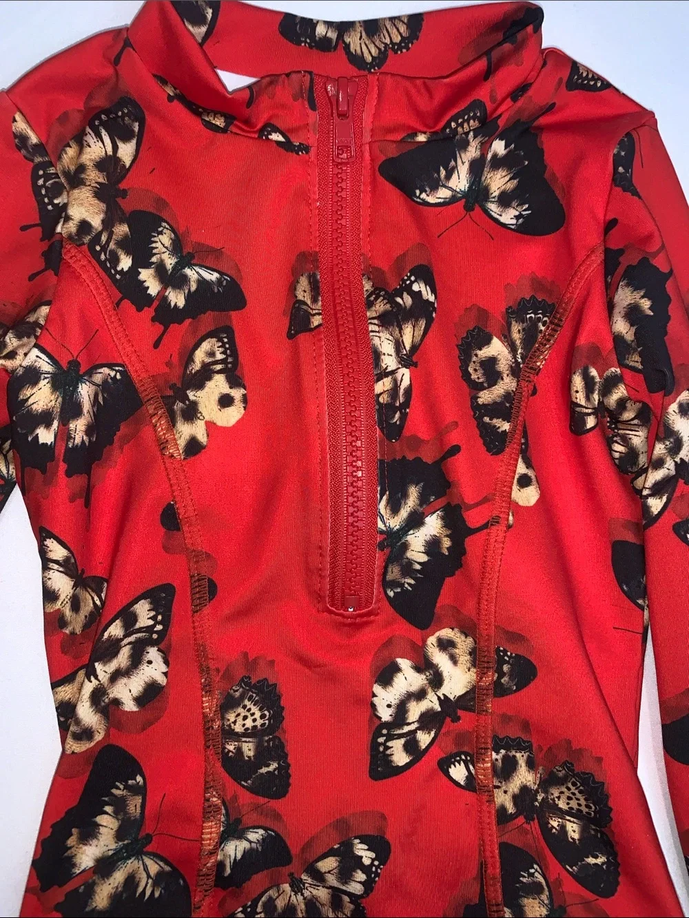 Submarine Long-Sleeve Butterfly One Piece Swimsuit